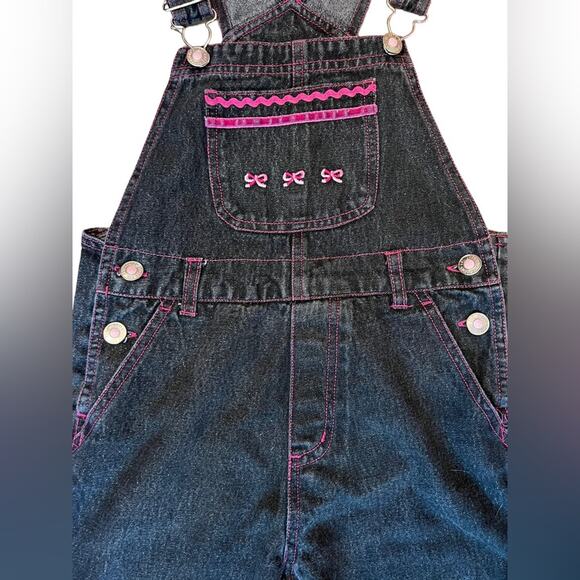 FADED GLORY Girls Black and Pink Sparkle One Piece Jumper with belt loop SZ 7 - Picture 4 of 11